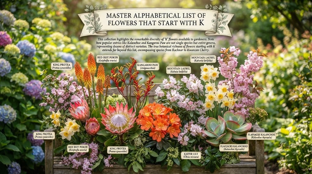 Master Alphabetical List of Flowers That Start With K