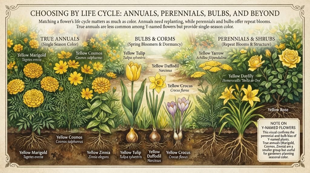 Choosing by Life Cycle: Annuals, Perennials, Bulbs, and Beyond