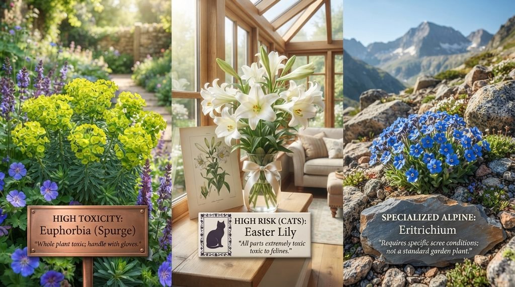 Full Comparison Table: Bloom Time, Sun, and Safety at a Glance