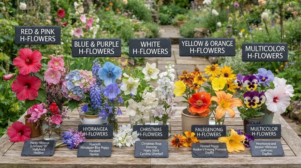 H Flowers Grouped By Color