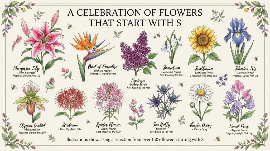 Master Alphabetical List of Flowers That Start With S