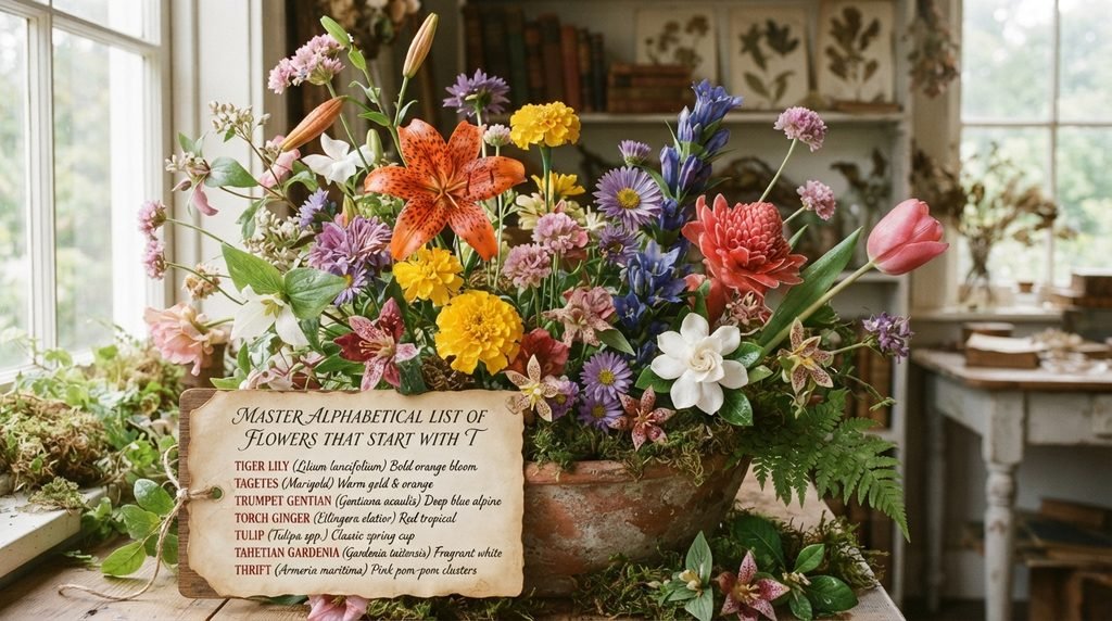 Master Alphabetical List of Flowers That Start With T