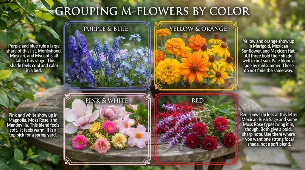 Grouping M-Flowers by Color