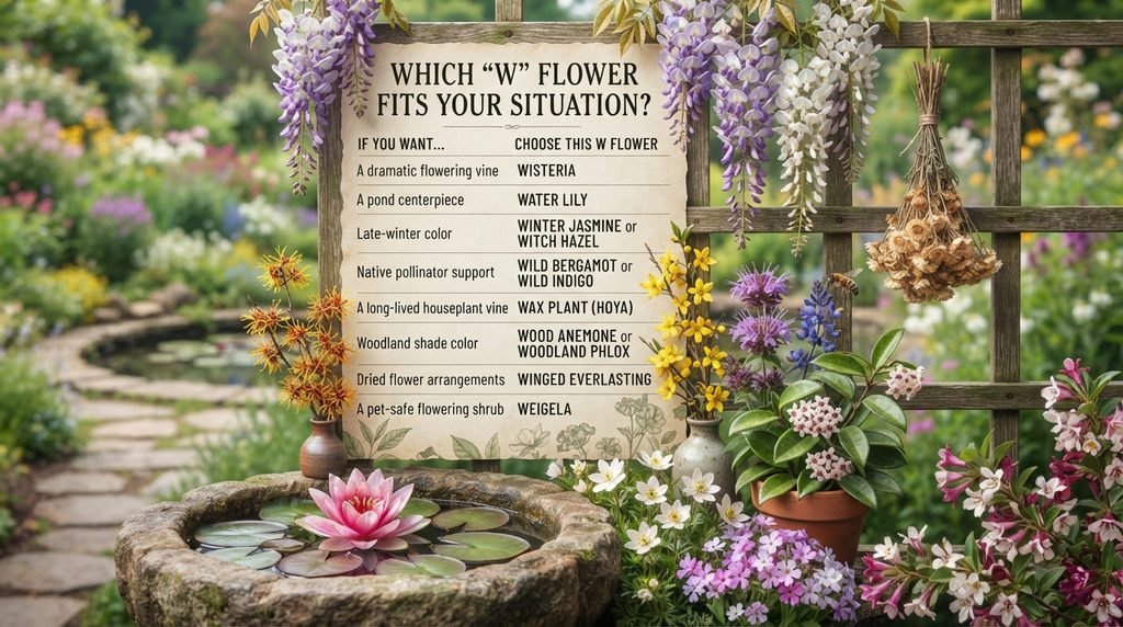 Decision Table: Which W Flower Fits Your Situation