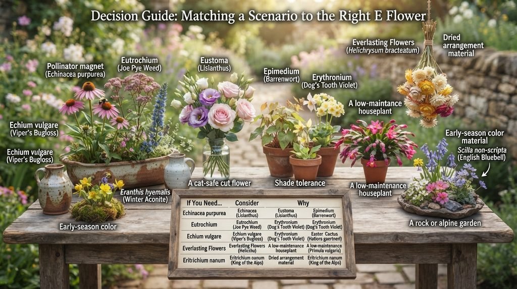 Decision Guide: Matching a Scenario to the Right E Flower