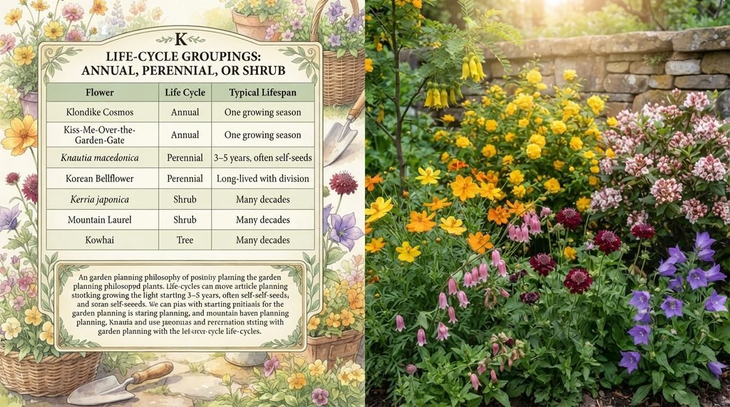 Life-Cycle Groupings: Annual, Perennial, or Shrub