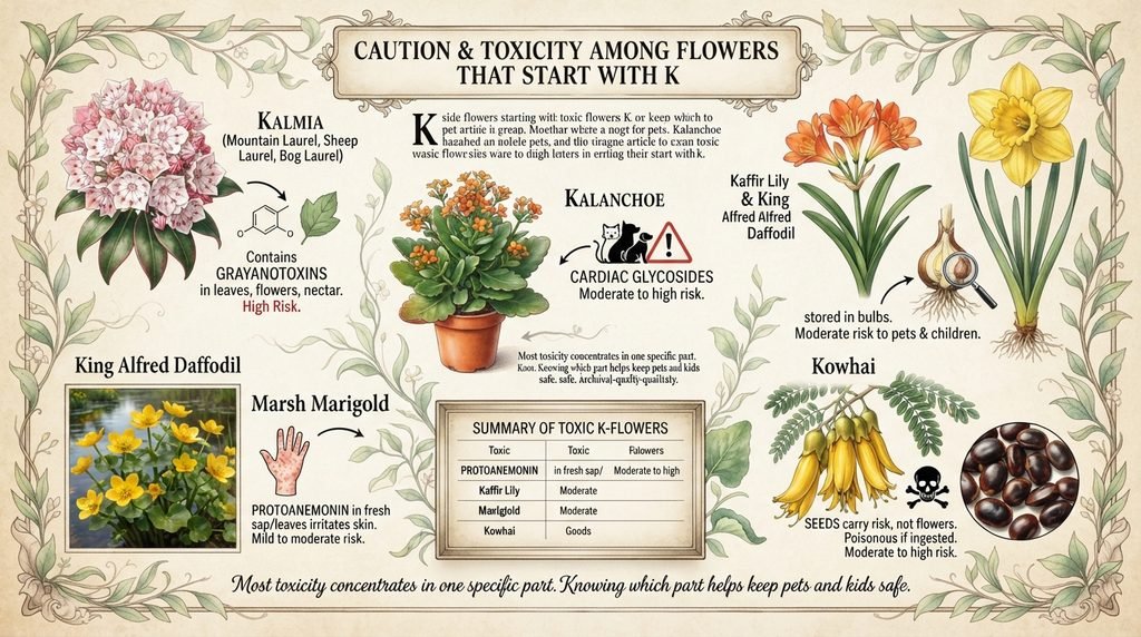 Caution and Toxicity Among Flowers That Start With K